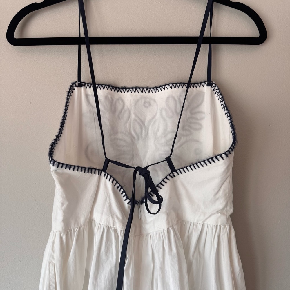 Ciao Lucia White Midi Dress with Navy Embroidered Bodice - Picture 7 of 16